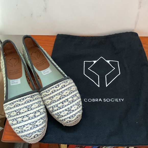 Cobra Society Women's Espadrille Flats - Black/Mint Green Cut Leather 39(8) - Picture 7 of 7